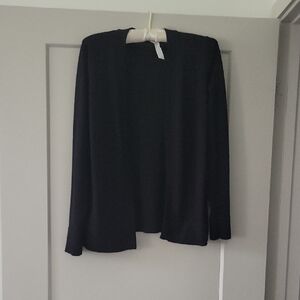 Black Open-Front Cardigan Sweater